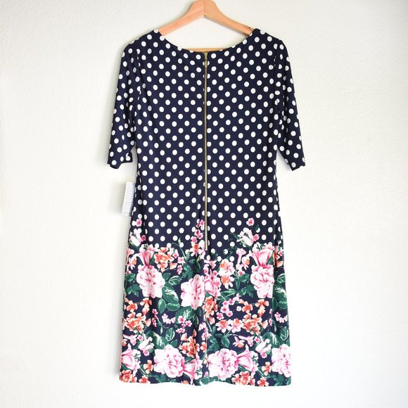 Eliza J Short Sleeve Polka Dot Dress - Picture 4 of 12